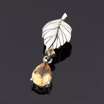 Кулон цитрин (серебро 925 пр. оксидир.) огранка