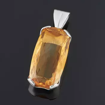 Кулон цитрин (серебро 925 пр.) прямоугольник огранка