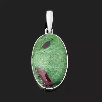 Кулон цоизит (серебро 925 пр.) овал
