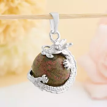 Кулон дракон унакит 3 см