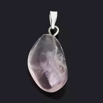 Кулон флюорит фиолетовый (биж. сплав) галтовка 1,5-2 см