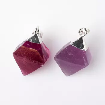 Кулон флюорит фиолетовый (биж. сплав) ромб 4 см