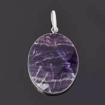 Кулон флюорит фиолетовый (нейзильбер) овал