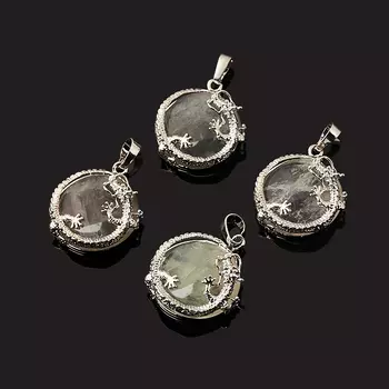 Кулон флюорит зеленый (биж. сплав) дракон 3,5 см