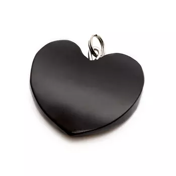 Кулон гагат сердечко (биж. сплав) 4 см