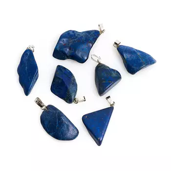 Кулон галтовка лазурит (биж. сплав) 3-3,5 см