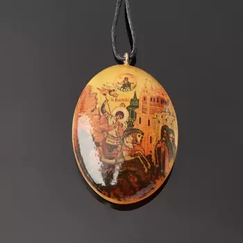 Кулон Георгий Победоносец селенит 3,5 см