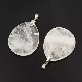 Кулон горный хрусталь (биж. сплав) капля огранка 5 см