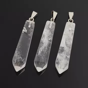 Кулон горный хрусталь (биж. сплав) кристалл огранка 6-6,5 см