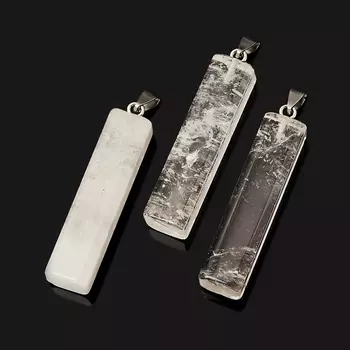 Кулон горный хрусталь (биж. сплав) прямоугольник 6 см