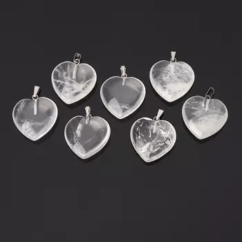 Кулон горный хрусталь (биж. сплав) сердечко 3 см