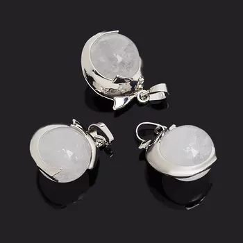 Кулон горный хрусталь дельфин (биж. сплав) 3-3,5 см