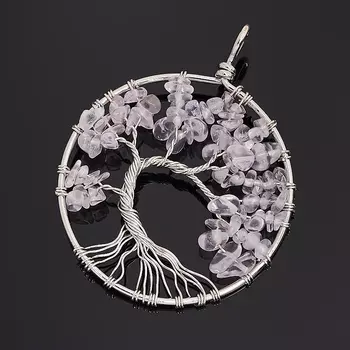 Кулон горный хрусталь круг (биж. сплав) 6 см