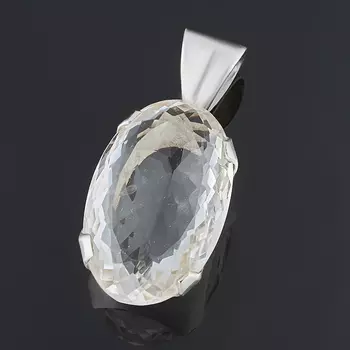 Кулон горный хрусталь (серебро 925 пр.) овал огранка