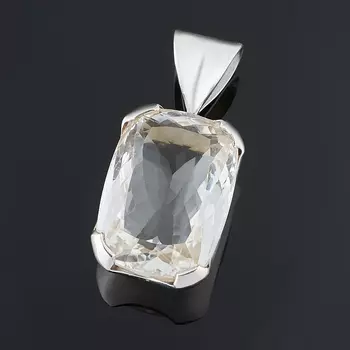 Кулон горный хрусталь (серебро 925 пр.) прямоугольник огранка