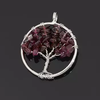 Кулон гранат альмандин (биж. сплав) круг 3,5 см