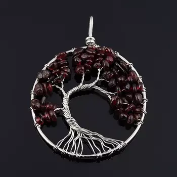 Кулон гранат альмандин (биж. сплав) круг 6 см