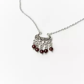 Кулон гранат альмандин (биж. сплав, сталь хир.)