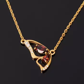 Кулон гранат альмандин огранка (серебро 925 пр. позолота)