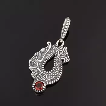 Кулон гранат альмандин огранка (серебро 925 пр.)