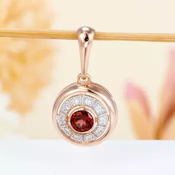 Кулон гранат альмандин огранка (серебро 925 пр., позолота)