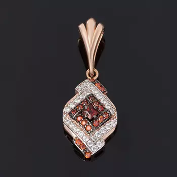 Кулон гранат альмандин огранка (серебро 925 пр., позолота)