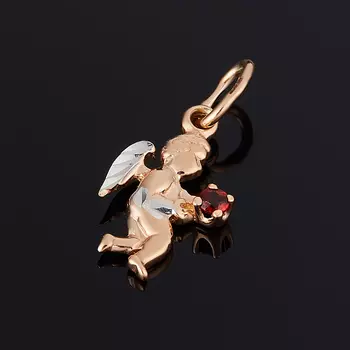 Кулон гранат альмандин огранка (серебро 925 пр., позолота)