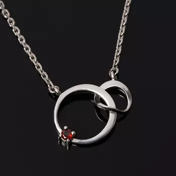 Кулон гранат альмандин (серебро 925 пр. родир. бел.) огранка