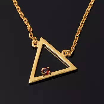 Кулон гранат альмандин (серебро 925 пр. позолота) треугольник огранка