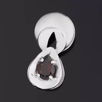 Кулон гранат альмандин (серебро 925 пр. родир. бел.) огранка