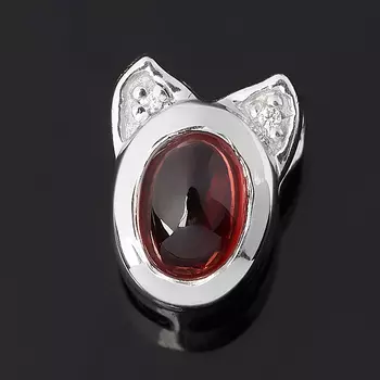 Кулон гранат альмандин (серебро 925 пр. родир. бел.)