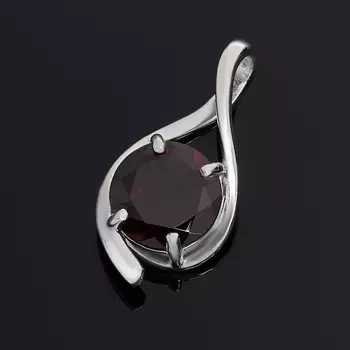 Кулон гранат альмандин (серебро 925 пр. родир. бел.) огранка