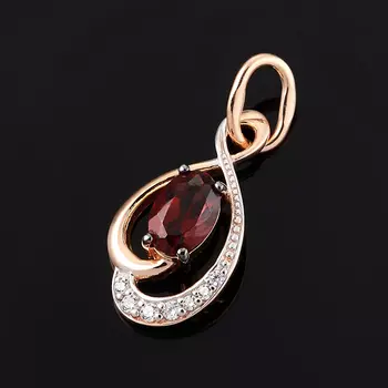 Кулон гранат альмандин (серебро 925 пр. позолота) огранка