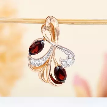 Кулон гранат альмандин (серебро 925 пр. позолота) огранка