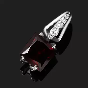 Кулон гранат альмандин (серебро 925 пр. родир. бел.) огранка