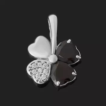 Кулон гранат альмандин (серебро 925 пр. родир. бел.) огранка