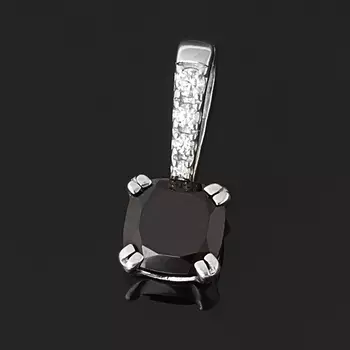 Кулон гранат альмандин (серебро 925 пр. родир. бел.) огранка