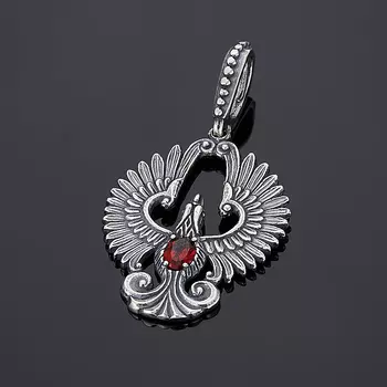 Кулон гранат альмандин (серебро 925 пр. оксидир.) огранка