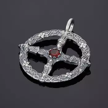 Кулон гранат альмандин (серебро 925 пр. оксидир.) огранка