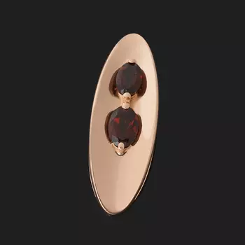 Кулон гранат альмандин (серебро 925 пр. позолота) овал огранка