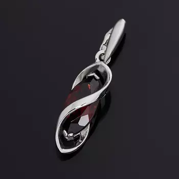 Кулон гранат альмандин (серебро 925 пр. родир. бел.) огранка