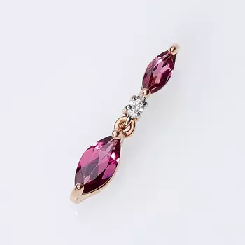 Кулон гранат родолит (серебро 925 пр. позолота) огранка