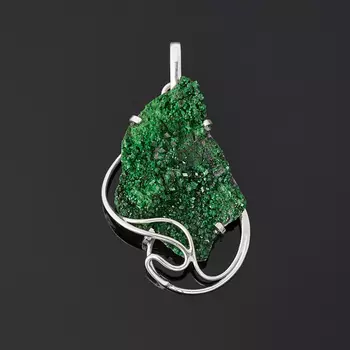 Кулон гранат уваровит (серебро 925 пр.)