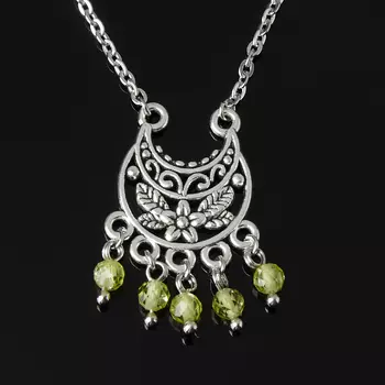 Кулон хризолит (биж. сплав, сталь хир.) огранка