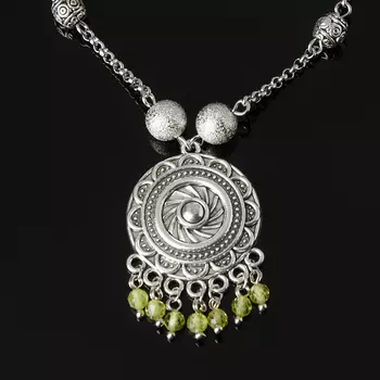 Кулон хризолит (биж. сплав, сталь хир.) огранка