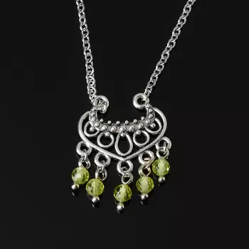 Кулон хризолит (биж. сплав, сталь хир.) огранка