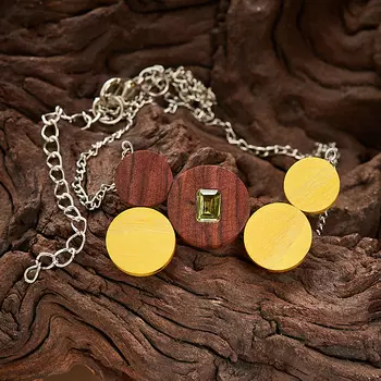 Кулон хризолит огранка (дерево)