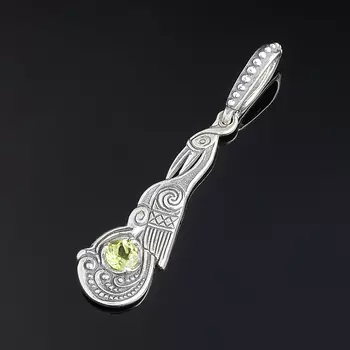Кулон хризолит огранка (серебро 925 пр.)