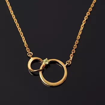 Кулон хризолит огранка (серебро 925 пр. позолота)