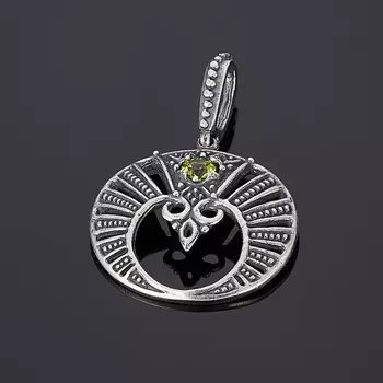 Кулон хризолит огранка (серебро 925 пр., позолота)